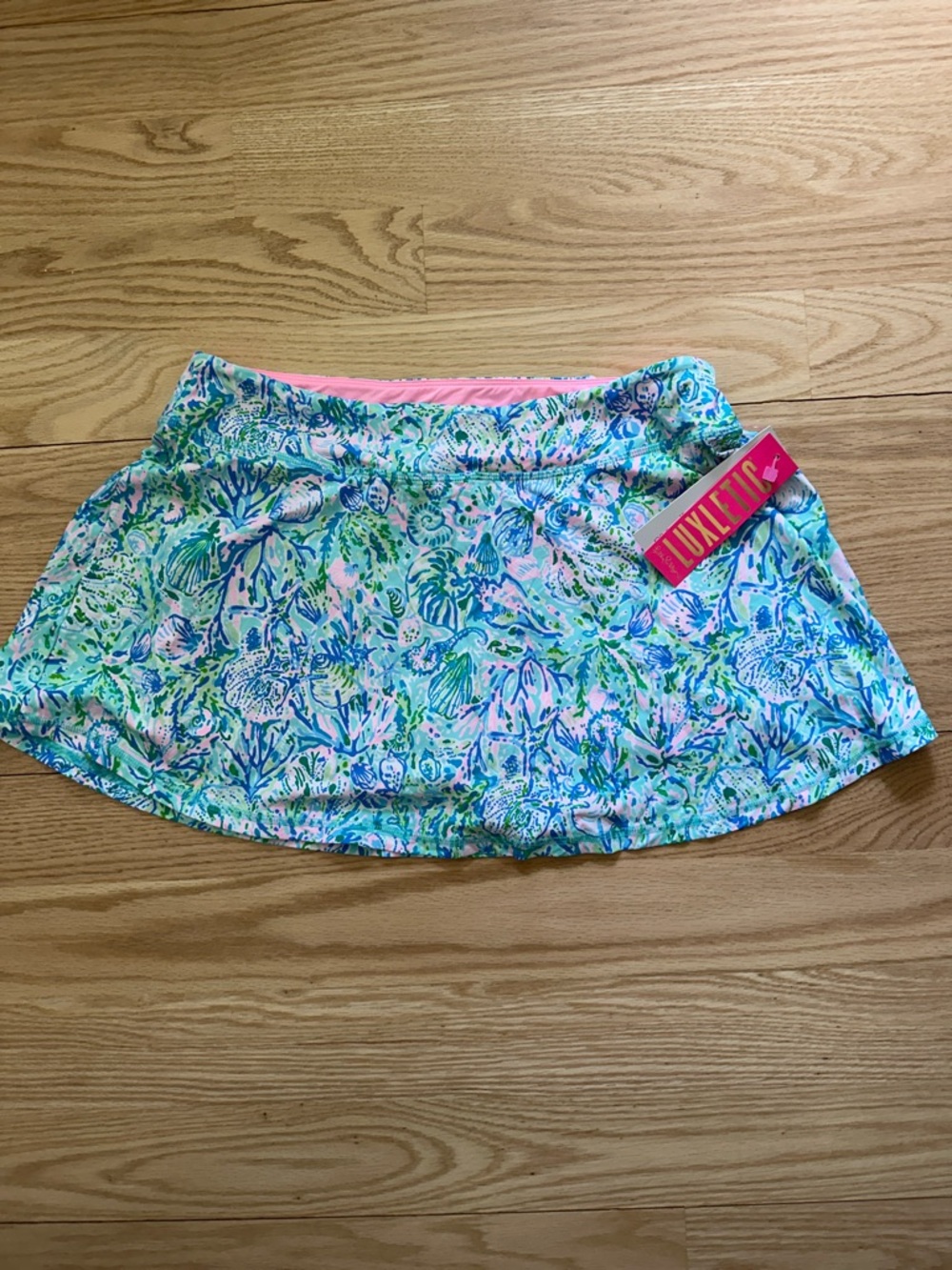 Lilly Pulitzer Aila skort Blue Green Pink Coral Print Skort